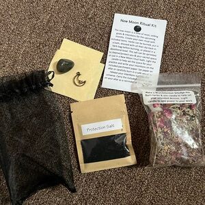 New Moon Ritual Kit with Protection Salt and Smudge Mix